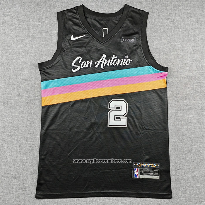 Camiseta San Antonio Spurs Dylan Harper NO 2 Ciudad 2025-26 Negro